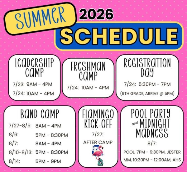 Summer Schedule 2026